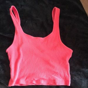 Pink cropped tank top